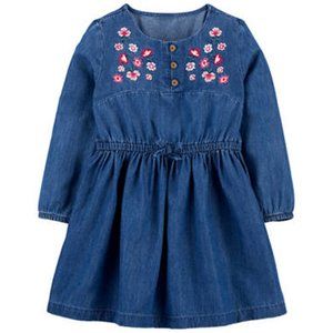 Carter's Embroidered Chambray Dress